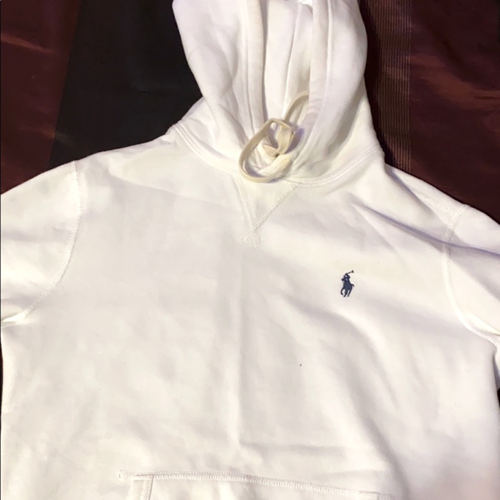 white Fleece Polo Ralph Lauren hoodie